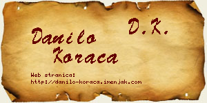Danilo Koraca vizit kartica